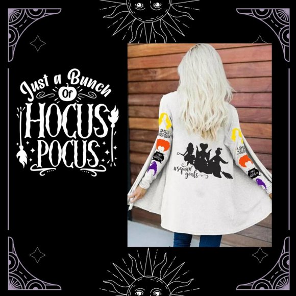 New! Women's Disney Halloween Hocus Pocus Cardigan Sweater Size S-XL - Picture 1 of 3